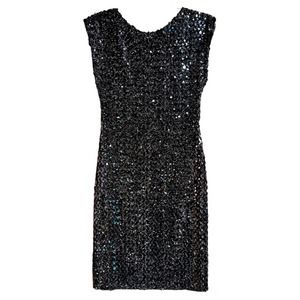 Glenrob Dress Women's 7/8 Vintage Sequin Sheath Scoop Back Sparkle